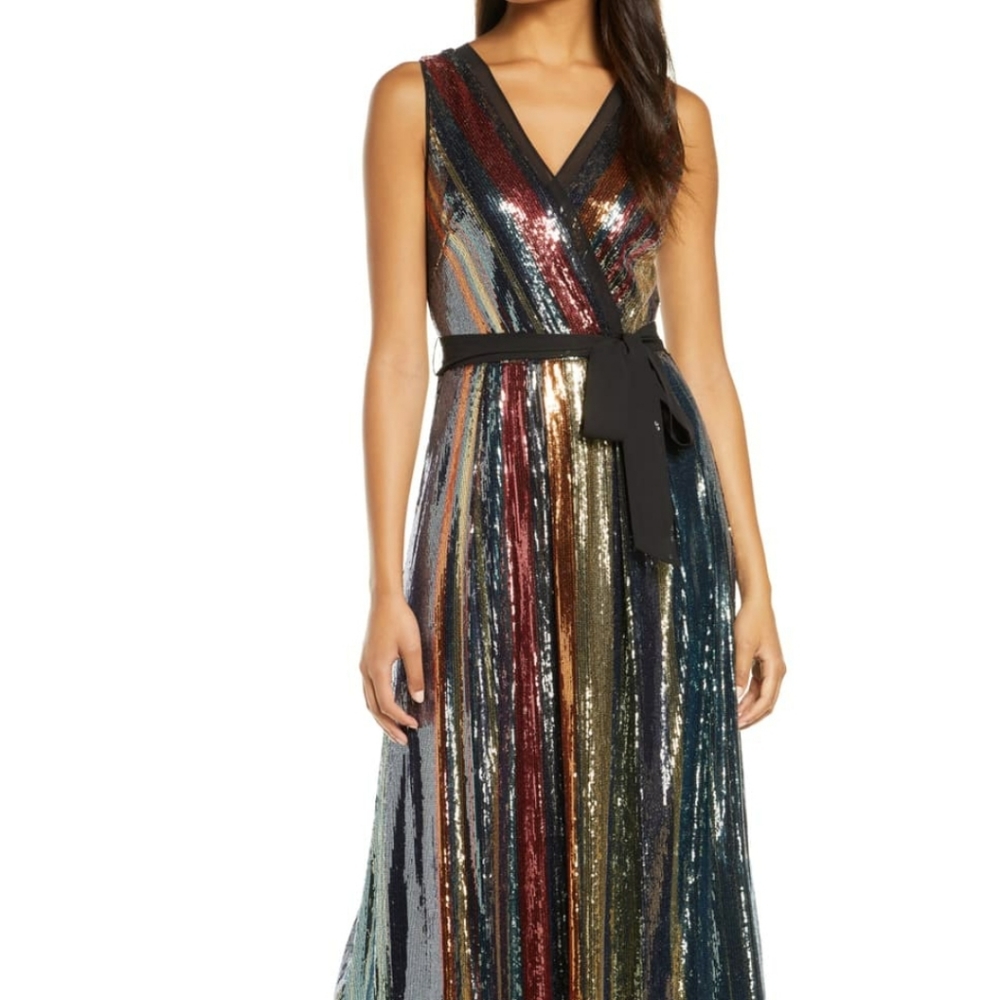 Julia Jordan Black Multi Sequince Dress size 12